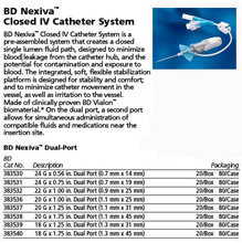 BD Nexiva Closed IV Catheter System, Dual Port, 24G X ¾". ID# 383531