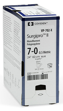 Medtronic Covidien SURGIPRO II Suture, Size 5-0, Blue, 18