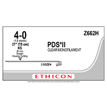 ETHICON Suture, PDS II, Straight Cutting Needles, KS, 27