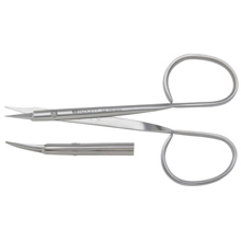 PADGETT Stitch Scissors, 3-7/8 (98mm), Curved, Sharp, Ribbon Ring Handles.  MFID: PM-4639